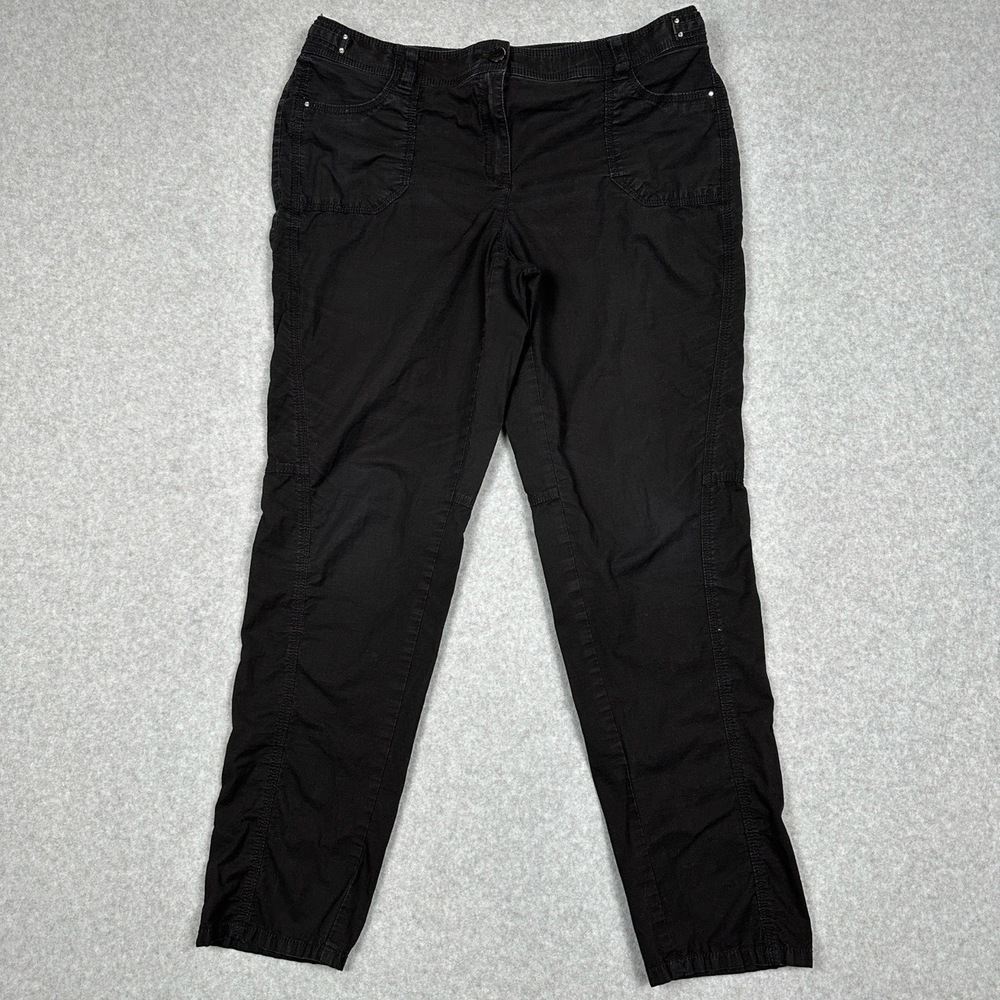 CHICO'S Pants Womens 10 (1.5) Mid‎ Rise Stretch Black Zip Preppy Casual